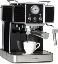 KLARSTEIN Gusto Classico Espresso Kávéfőző 1350W 20 Bar Nyomás Tejhabosító Fekete 1