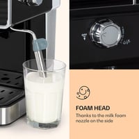 KLARSTEIN Gusto Classico Espresso Kávéfőző 1350W 20 Bar Nyomás Tejhabosító Fekete 5