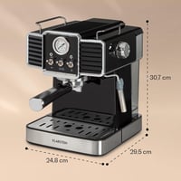 KLARSTEIN Gusto Classico Espresso Kávéfőző 1350W 20 Bar Nyomás Tejhabosító Fekete 8