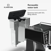 KLARSTEIN Libeica 19 bar eszpresszógép 1350W rozsdamentes acél tejhabosítóval 5