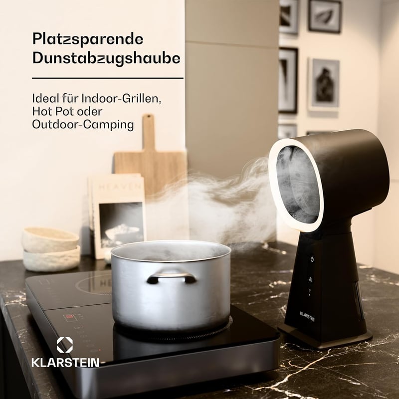 Klarstein Mini Cooler Hood 200 m³/h Hordozható Konyhai Páraelszívó Kompakt Szűrővel