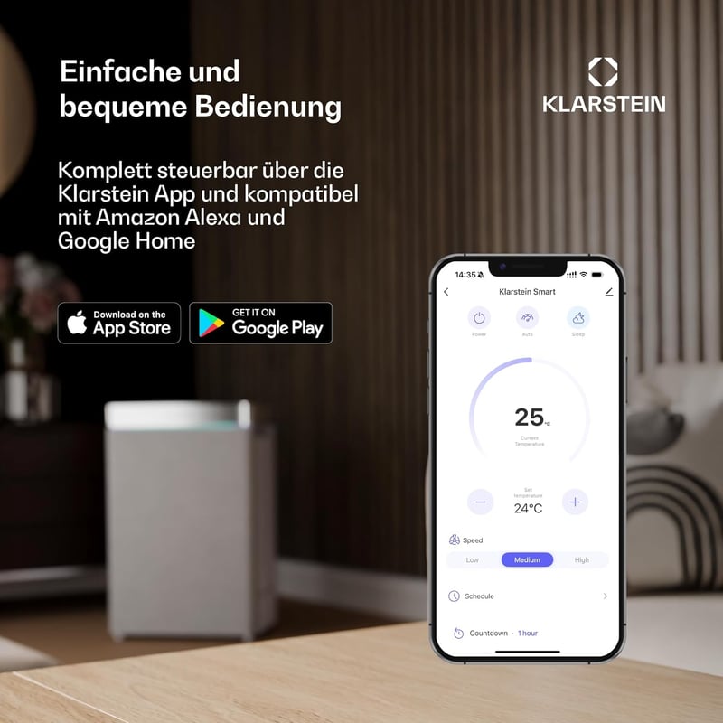 Klarstein Okos Páramentesítő 55m² Wifi App Fürdőszoba Pince 50L