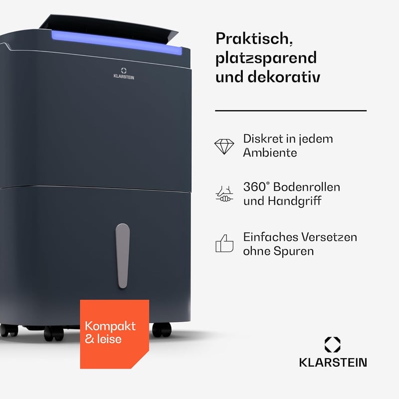 Klarstein Okos Páramentesítő 55m² Wifi App Fürdőszoba Pince 50L