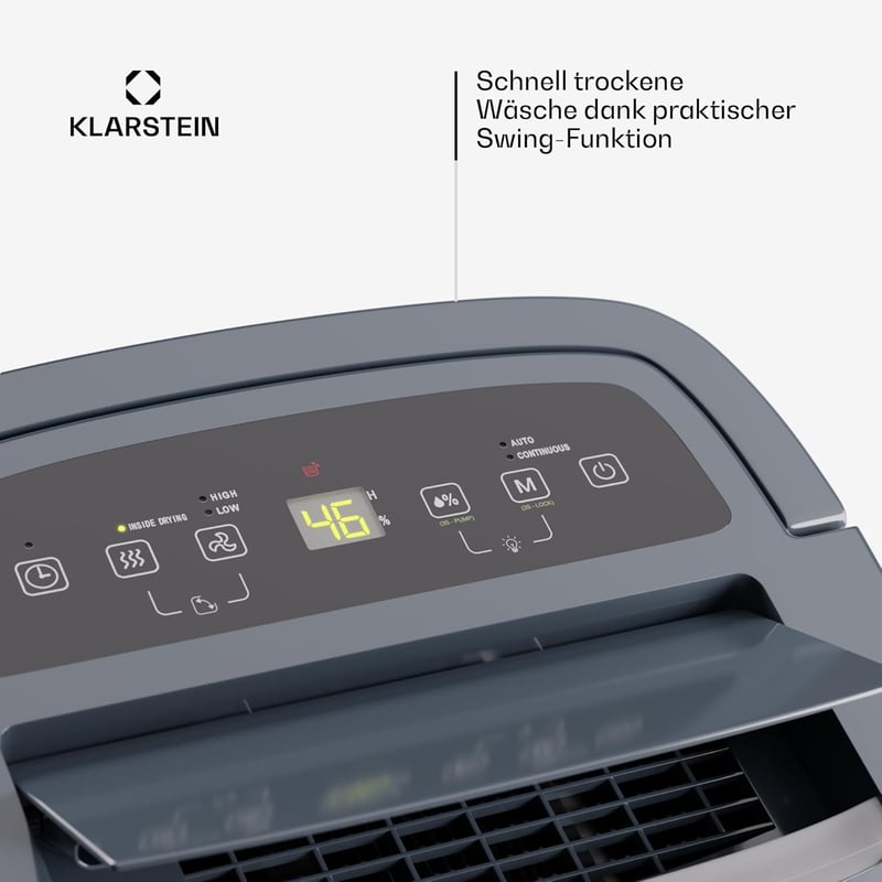 Klarstein Okos Páramentesítő 55m² Wifi App Fürdőszoba Pince 50L