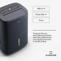 Klarstein Okos Páramentesítő 55m² Wifi App Fürdőszoba Pince 50L 4