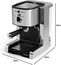 Klarstein Passionata 20 Ezüst Eszpresszó Kávéfőző Gép 1,25L Kivehető Tartállyal - Cappuccino és Latte Készítéshez, Modern Dizájn 9