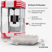 Klarstein Retro Popcorn Gép 300W Rozsdamentes Acél Tartállyal Édes és Sós Popcornhoz 4