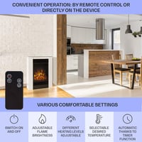 KLARSTEIN Studio 5 Elektromos Kandalló 1800W Fűtőventilátorral, Lánghatás, Heti Időzítő, Fehér 6