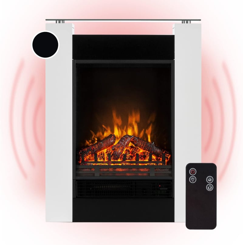 KLARSTEIN Studio 5 Elektromos Kandalló 1800W Fűtőventilátorral, Lánghatás, Heti Időzítő, Fehér
