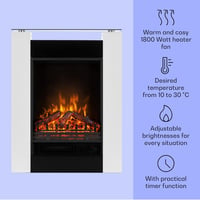 KLARSTEIN Studio 5 Elektromos Kandalló 1800W Fűtőventilátorral, Lánghatás, Heti Időzítő, Fehér 4