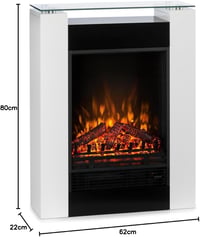 KLARSTEIN Studio 5 Elektromos Kandalló 1800W Fűtőventilátorral, Lánghatás, Heti Időzítő, Fehér 1