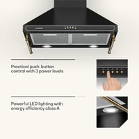 Klarstein Victoria 60 cm-es retro falra szerelhető páraelszívó, 645 m³/h, LED, alumínium szűrő 6