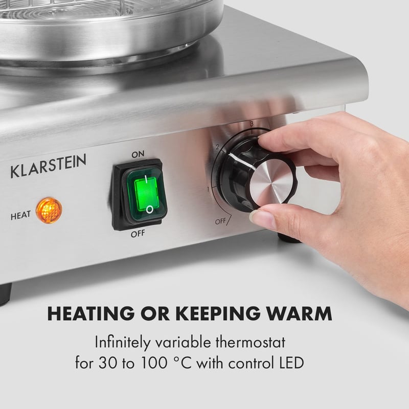 Klarstein Wurstfabrik Pro 450W Virsli Melegítő 5L Rozsdamentes Acél Üveg