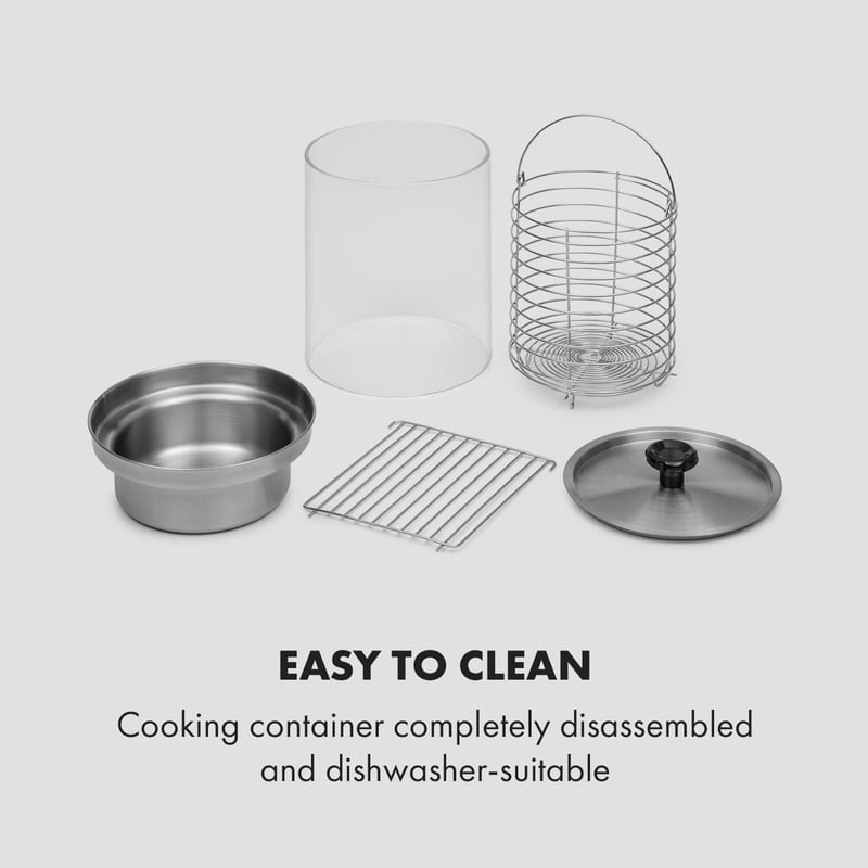 Klarstein Wurstfabrik Pro 450W Virsli Melegítő 5L Rozsdamentes Acél Üveg