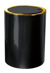 Coș de gunoi cosmetic Kleine Wolke Golden Clap, negru, 5 litri, pentru baie 1