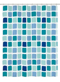 Sprchový záves Kleine Wolke Sonny modrý, 180x200 cm, materiál PEVA, bez obsahu PVC, vodoodolný, s certifikátom Oeko-Tex 1
