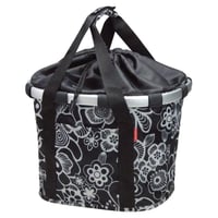 KlickFix Reisenthel Bikebasket skladací košík na bicykel na riadidlá, Fleur čierna, 26x35x28 cm 1