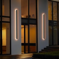 Klighten 120 cm-es Kültéri-Beltéri LED Fali Lámpa - IP65 Vízálló Fekete Vas-Akril Világítás, 35W, Meleg Fehér 3000K, Szabályozható 7