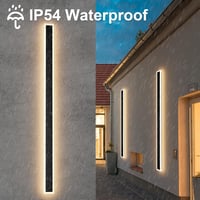 Klighten 150 cm-es IP54 Vízálló LED Fali Lámpa - Fekete Kültéri Világítás Kerthez, Teraszhoz, Nappaliba - 45W 3855lm Meleg Fehér 3000K 2