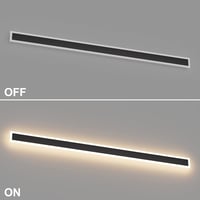 Klighten 150 cm-es IP54 Vízálló LED Fali Lámpa - Fekete Kültéri Világítás Kerthez, Teraszhoz, Nappaliba - 45W 3855lm Meleg Fehér 3000K 5