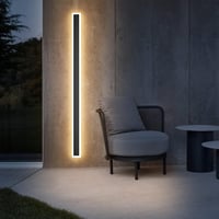 Klighten 150 cm-es IP54 Vízálló LED Fali Lámpa - Fekete Kültéri Világítás Kerthez, Teraszhoz, Nappaliba - 45W 3855lm Meleg Fehér 3000K 4