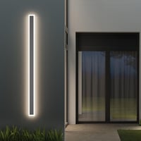 Klighten 150 cm LED Kültéri Fali Lámpa, 45W IP54 Vízálló Sötétszürke Vas-Akril Világítás, 4500K Természetes Fény, Terasz Kert Folyosó 1