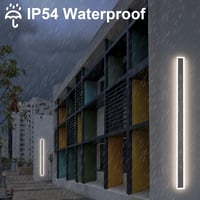 Klighten 150 cm LED Kültéri Fali Lámpa, 45W IP54 Vízálló Sötétszürke Vas-Akril Világítás, 4500K Természetes Fény, Terasz Kert Folyosó 2