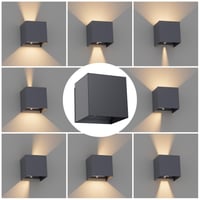 Klighten 2 ks Nabíjateľné nástenné svietidlo so snímačom pohybu, 5500 mAh USB-C, 3000K, nastaviteľný uhol svetla, antracitové, bezdrôtové interiérové nástenné svietidlo 3