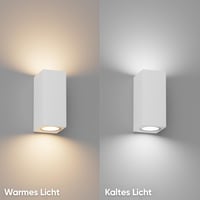 Klighten 2 kom. GU10 vanjska zidna svjetiljka bijela, bez žarulje, set vanjskih zidnih svjetiljki 2