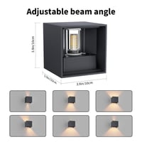 Klighten 2 ks vonkajšie nástenné svietidlo s vymeniteľnou G9 LED žiarovkou, 3000K teplá biela, antracitové, vodoodolné IP54, nastaviteľný uhol svetla, hliník, záhrada a 3