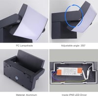 Klighten 24W Dimmelhető Kültéri Fali Lámpa App Vezérléssel, IP65 Vízálló 3
