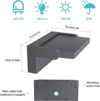Klighten 24W Dimmelhető Kültéri Fali Lámpa App Vezérléssel, IP65 Vízálló 7