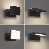 Klighten 24W Kültéri-Beltéri Fali Lámpa, IP65 Vízálló, Forgatható LED Panel, 1500 Lumen, 4000K Természetes Fehér, Fekete Alumínium 3