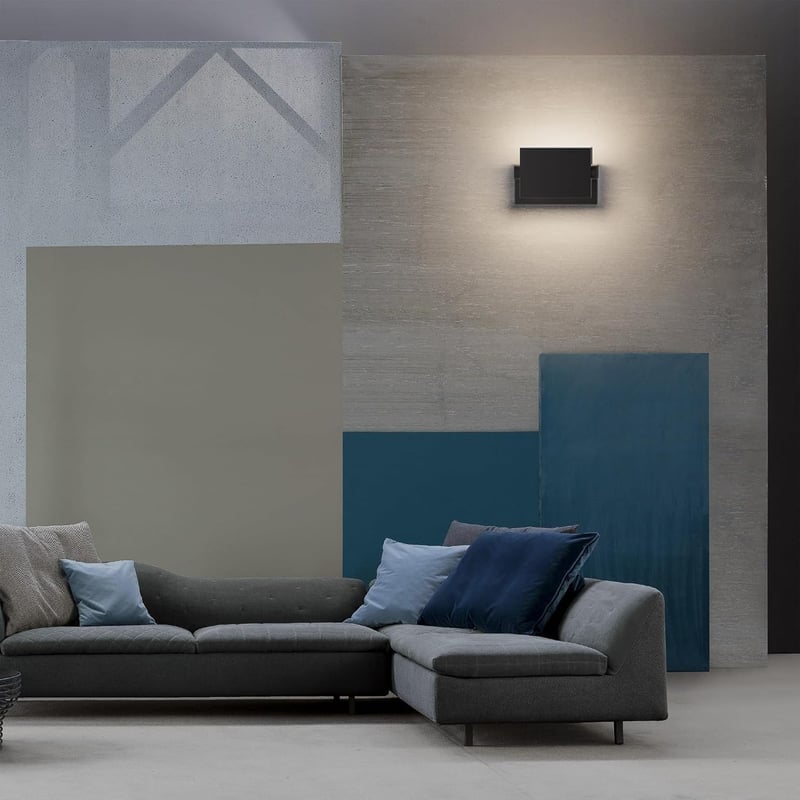 Klighten 24W Kültéri-Beltéri Fali Lámpa, IP65 Vízálló, Forgatható LED Panel, 1500 Lumen, 4000K Természetes Fehér, Fekete Alumínium
