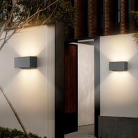 Klighten 24W vanjska zidna svjetiljka, 4000K prirodno bijelo svjetlo, tamnosiva, vanjska rasvjeta, IP65 vodootporna 6