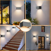 Klighten 24W vanjska zidna svjetiljka, 4000K prirodno bijelo svjetlo, tamnosiva, vanjska rasvjeta, IP65 vodootporna 4