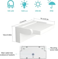 Klighten 24W Kültéri Fali Lámpa IP65 Vízálló LED Panellel, 1500 Lumen, Természetes Fehér 6