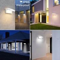 Klighten 24W LED fali lámpa dimmelhető app vezérléssel, IP65 vízálló kültéri beltéri világítás 6
