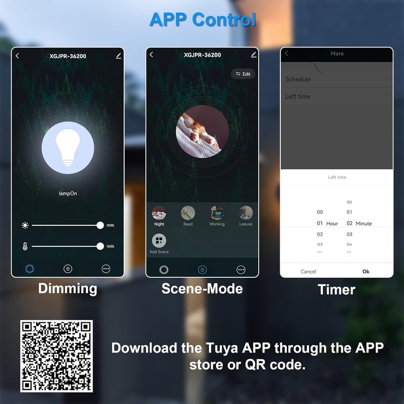 Klighten 24W Dimmelhető Kültéri Fali Lámpa App Vezérléssel, IP65 Vízálló