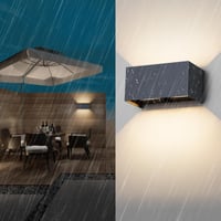 Lampă de perete LED de exterior Klighten 24W, cu unghi al fasciculului luminos reglabil, IP65, 3000K alb cald, antracit, lampă de perete pentru interior și exterior, iluminare sus-jos 4