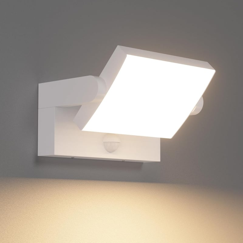 Klighten 24W LED Kültéri Fali Lámpa Mozgásérzékelővel IP65 Forgatható Panellel
