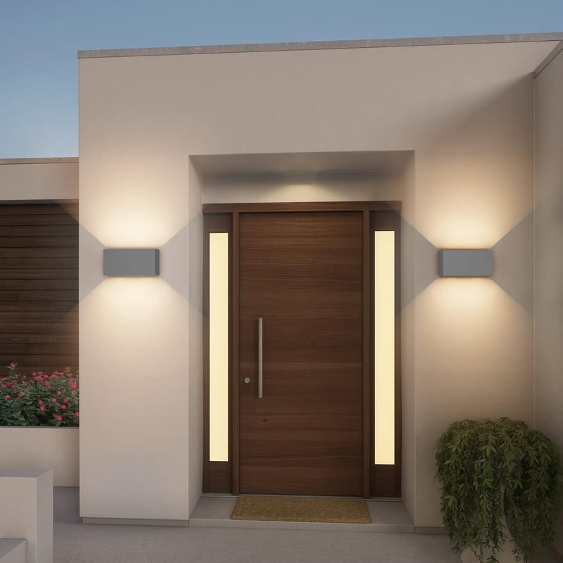 Klighten 24W Mozgásérzékelős Kültéri Fali Lámpa IP65 Meleg Fehér - 1pcs, Darkgray