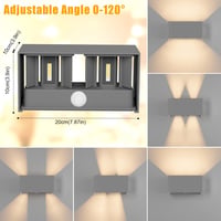 Klighten 24W Mozgásérzékelős Kültéri Fali Lámpa IP65 Meleg Fehér - 1pcs, Darkgray 3