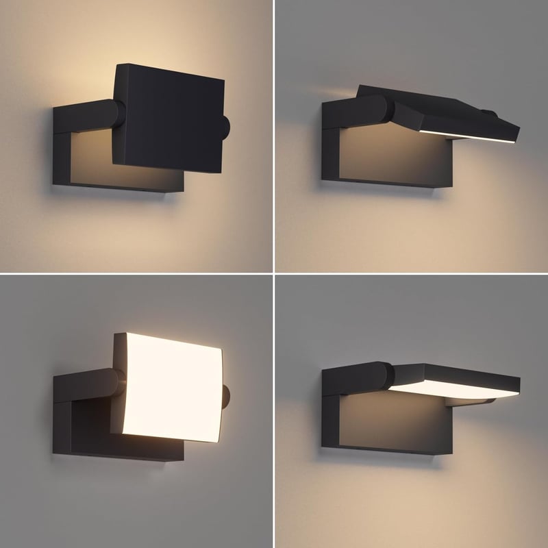 Klighten 2db 24W Kültéri Fali Lámpa IP65 Forgatható LED Panel Meleg Fehér 3000K
