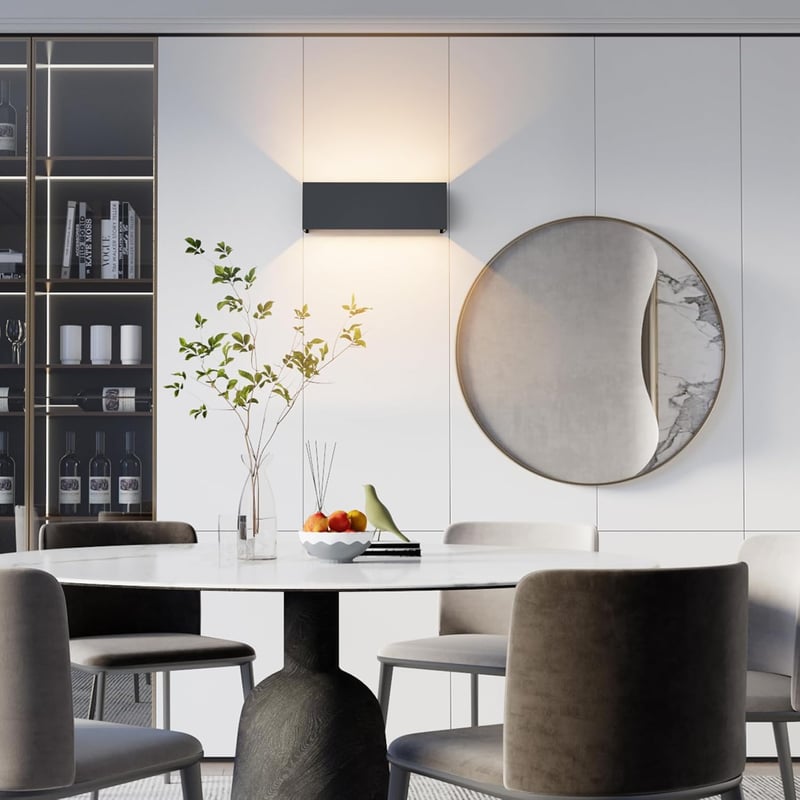 Klighten 30W Kültéri Fali Lámpa Szett - 2db Antracit Alumínium IP65 Vízálló LED Világítás Állítható Fényszöggel - Beltéri/Kültéri Használatr