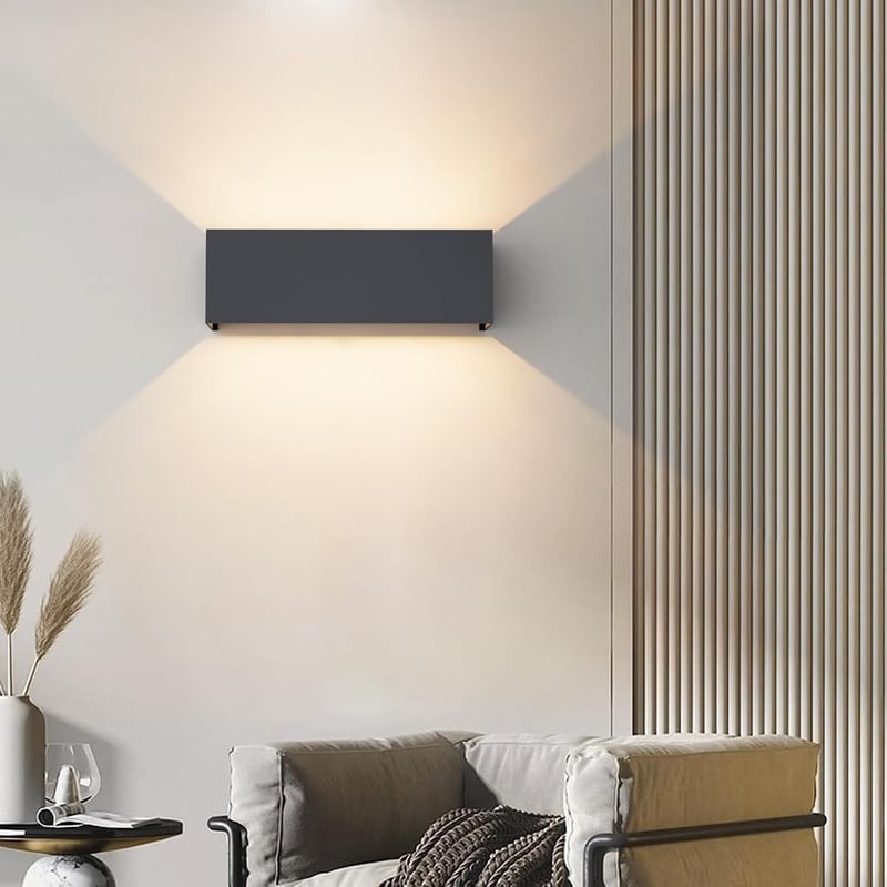 Klighten 30W Kültéri Fali Lámpa Szett - 2db Antracit Alumínium IP65 Vízálló LED Világítás Állítható Fényszöggel - Beltéri/Kültéri Használatr