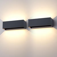 Klighten 30W Kültéri Fali Lámpa Szett - 2db Antracit Alumínium IP65 Vízálló LED Világítás Állítható Fényszöggel - Beltéri/Kültéri Használatr 1