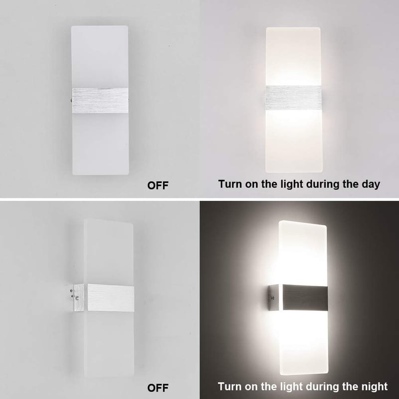 Klighten 4db LED fali lámpa 12W természetes fehér 4000K modern nappali hálószoba