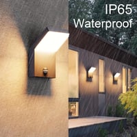 Lampă de perete LED de exterior Klighten cu senzor de mișcare 24 W, IP65 rezistentă la apă, antracit, alb cald 3000 K, pentru exterior, interior, intrare, terasă, grădină 4