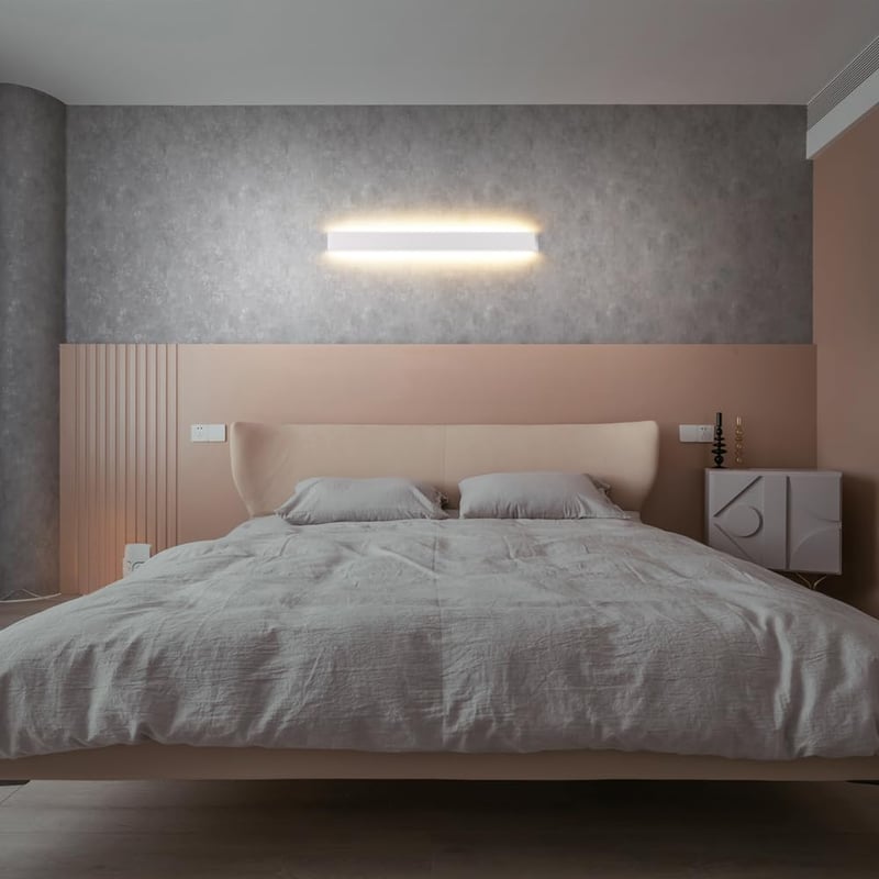 Klighten LED alumínium fali lámpa 30 W, 91 cm fel-le világító, modern beltéri spot, meleg fehér 3000K, fehér